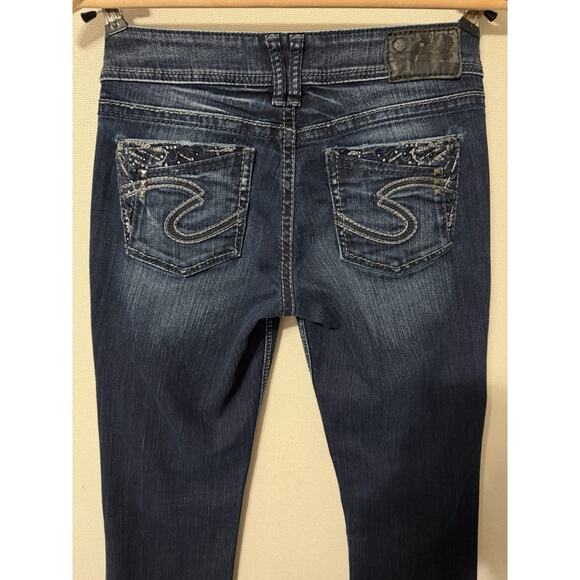 Silver Jeans Women’s Sz 29 Suki Slim Boot Embellished Stretch Medium Wash Denim - Picture 11 of 16